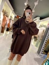 Acı Kahve Balıkçı Yaka Oversize Sweat 