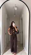 Acı Kahve Cepli Culotte Pantolon