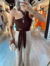 Acı Kahve Dekolte Detaylı Bağlamalı Bluz