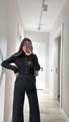 Acı Kahve Gold Çıtçıtlı Triko Kazak