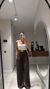 Acı Kahve Köprü Detaylı Kemerli Pantolon