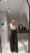 Acı Kahve Köprü Detaylı Kemerli Pantolon