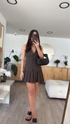 Acı Kahve Pileli Marka Model Yelek Elbise