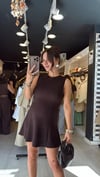 Acı Kahve Volanlı Kolsuz Mini Dilvin Elbise 