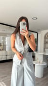 Açık Gri Fermuarlı Marka Model Yelek