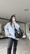 Açık Gri Kanguru Cepli Kapüşonlu Sweat