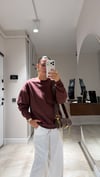 Açık Kahve Bisiklet Yaka İnce Sweatshirt