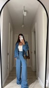 Açık Mavi Bel Lastikli Bol Paça Marka Model Pantolon