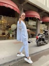 Acık Mavi Paça Lastikli Şardonlu Eşofman 