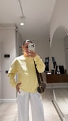 Açık Sarı Bisiklet Yaka İnce Sweatshirt
