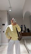 Açık Sarı Bisiklet Yaka İnce Sweatshirt