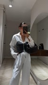 Antasit Ön Fermuarlı Gömlek Detaylı Jean Bluz