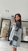 Antrasit Beyaz Çizgili Oversize Sweat