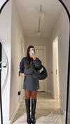Antrasit Bisiklet Yaka Etekli Triko Takım
