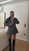 Antrasit Etekli Kemerli Blazer Takım
