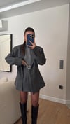 Antrasit Etekli Kemerli Blazer Takım