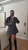Antrasit Etekli Kemerli Blazer Takım
