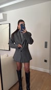 Antrasit Etekli Kemerli Blazer Takım