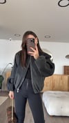 Antrasit Fermuarlı Cepli Bomber Ceket 