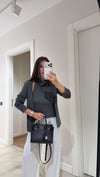 Antrasit İçinden Body Detaylı Triko Hırka 