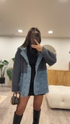 Antrasit Jean Detaylı Kapüşonlu Teddy Ceket