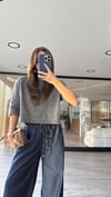 Antrasit Kısa Kol Marka Model Crop Kazak