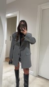 Antrasit Nakış Detaylı Cepli Blazer Ceket 