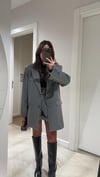 Antrasit Nakış Detaylı Cepli Blazer Ceket 