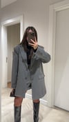 Antrasit Nakış Detaylı Cepli Blazer Ceket 
