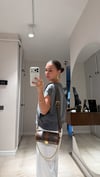 Antrasit Yazı Detaylı Sıfır Kol Sweat