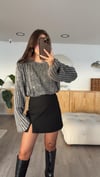 Antrasit Yıkamalı Fitilli Crop kazak