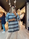 Bebe Mavi Çizgili Uzun Kollu Ravi İnce Sweat