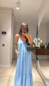 Bebe Mavi İp Askılı Bol Kesim Elbise