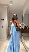 Bebe Mavi İp Askılı Bol Kesim Elbise