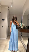 Bebe Mavi İp Askılı Bol Kesim Elbise