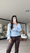 Bebe Mavi Kol Büzgülü Gipeli Ravi Bluz 