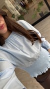 Bebe Mavi Kol Büzgülü Gipeli Ravi Bluz 