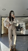 Bej Ekru Yılan Desenli Marka Model Straight Fit Jean