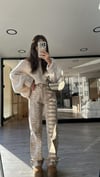 Bej Ekru Yılan Desenli Marka Model Straight Fit Jean
