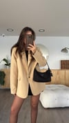 Bej Gold Düğmeli Blazer Ceket 