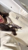 Bej Leopar Baskılı Fularlı Sweat