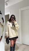 Bej Leopar Baskılı Fularlı Sweat