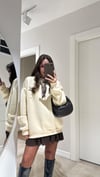 Bej Leopar Baskılı Fularlı Sweat