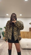 Bej Leopar Desen Fermuarlı Kürk 