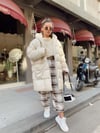 Bej Oversize Cepli Şişme Mont