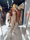 Bej Paça Yırtmaçlı Eşofman Altı