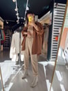 Bej Paça Yırtmaçlı Eşofman Altı