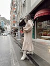 Bej Renk Kapşonlu Uzun Kol Elbise