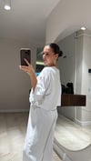 Beyaz Basic Oversize Ravi Crop Tshirt