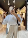 Beyaz Bisiklet Yaka Basic Tshirt